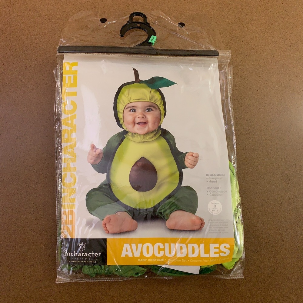 InCharacter Avocuddles Baby Size 12-18 Months Plush Avocado 2 Piece Costume NWT